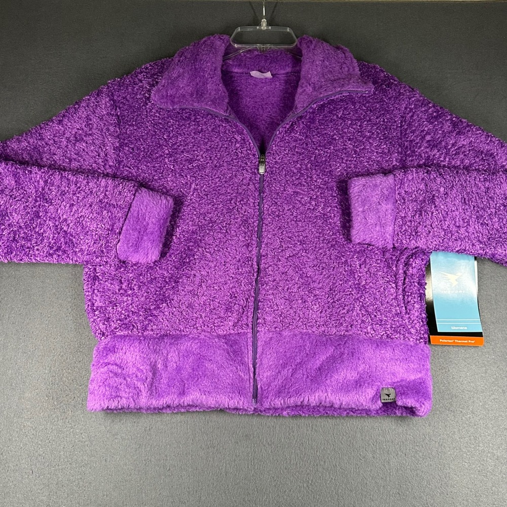 InSport Hot Tottie Womens XL Zip Polartec Fleece Jacket Purple Full Zip Long Slv